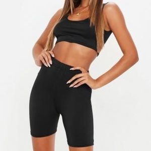 Black biker shorts and crop set
